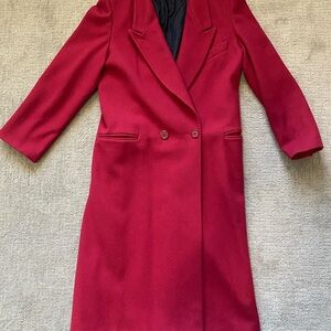Chic Red Women's Trench Coat